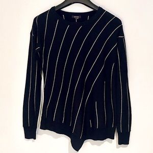 Kerisma | Long Sleeve Asymmetrical Black and White Striped Sweater